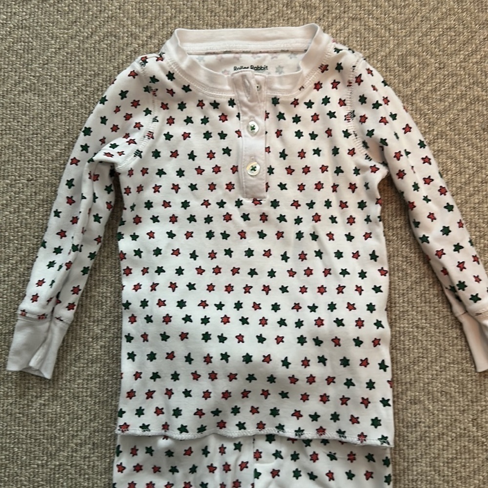 Roller Rabbit Red & Green Starry Night 12-18 M - Picture 3 of 6